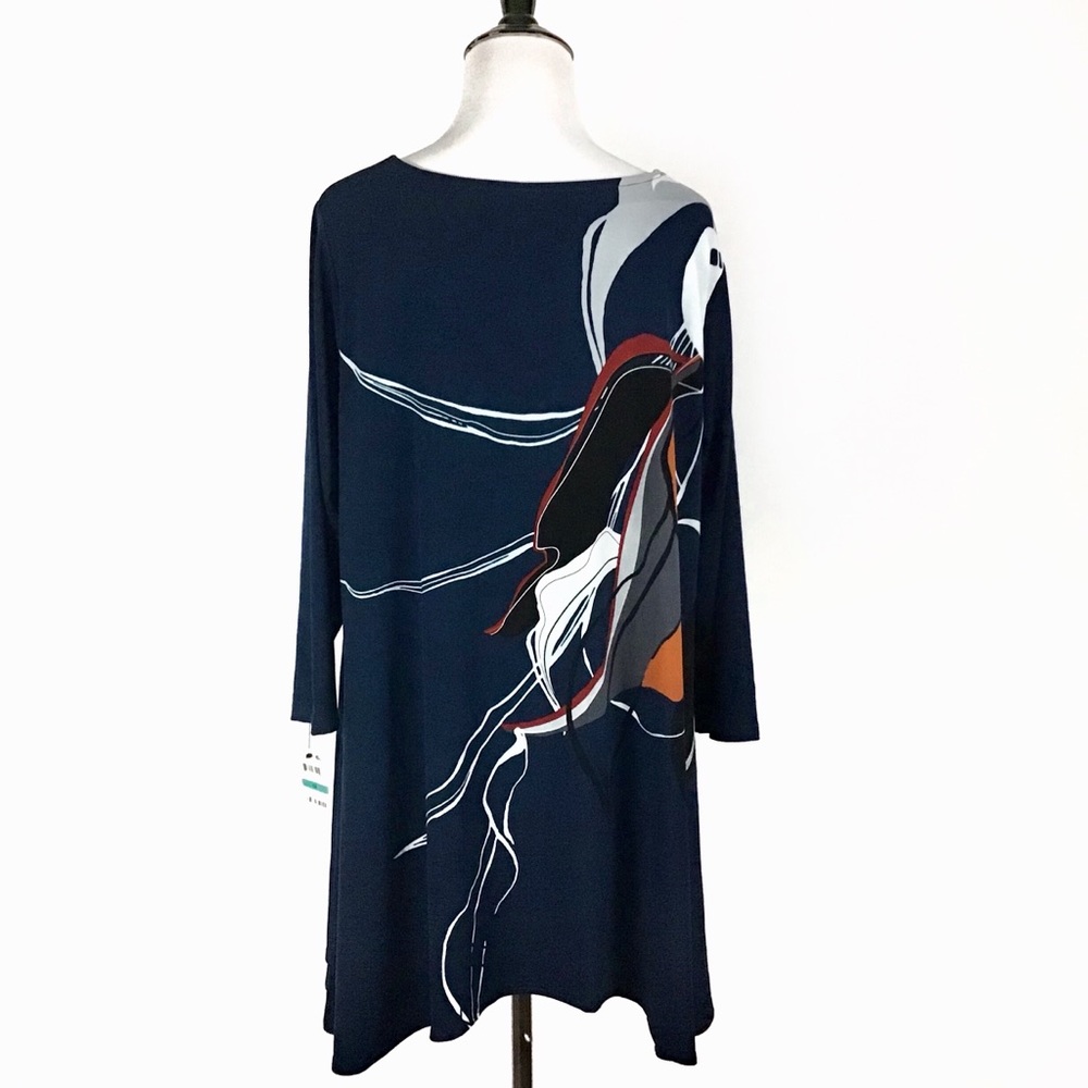 Alfani Macy's Plus Graphic Swing High Low Tunic - Picture 3 of 4